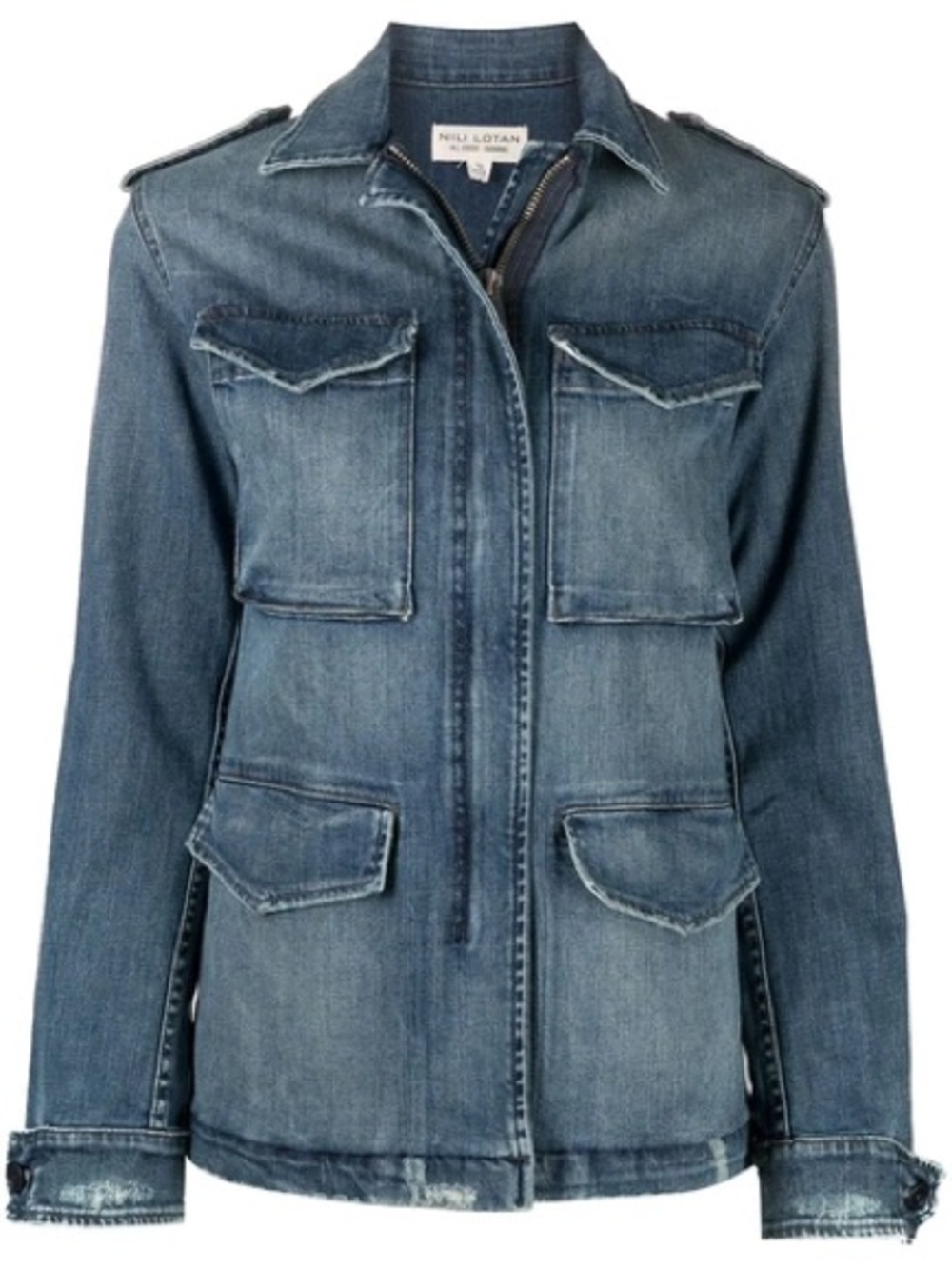 Nili Lotan Wren Denim Jacket in Tribeca Wash - EUC - Small